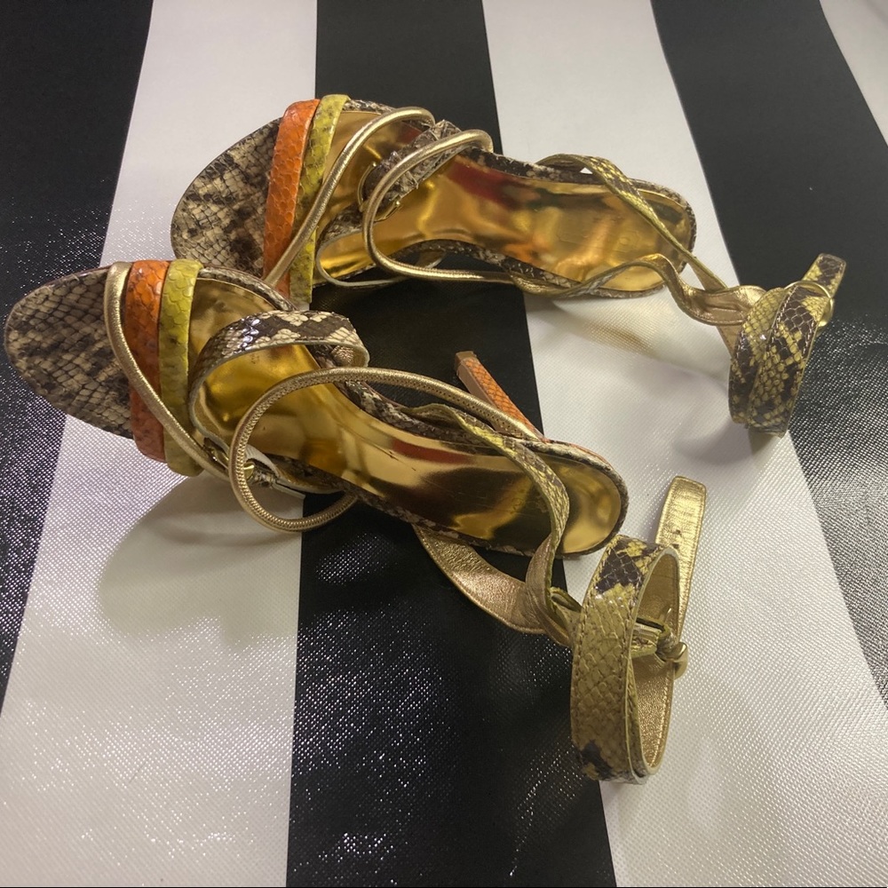 Coach Florence Heels Printed Python Snake Strap S… - image 2